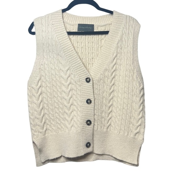 Anthropologie Sunday in Brooklyn Button Front Sweater Vest Size S - Picture 3 of 5
